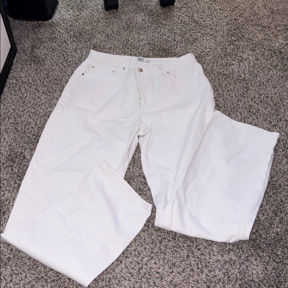 Princess Polly New White Asymmetric Jeans